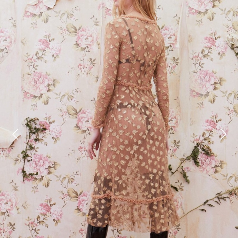 NWT For Love and Lemons Golden Garden Tulle Midi - Picture 1 of 6
